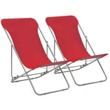 Klappbare Strandstühle 2 Stk. Stahl Und Oxford-gewebe Rot