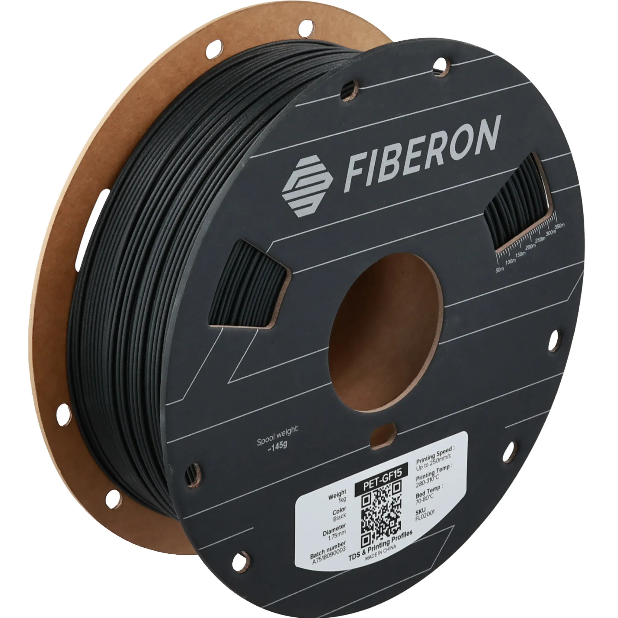 FiberonTM PET-GF15, Filamentgröße: 1.75mm, Farbe: Weiss, Gewicht: 1 kg