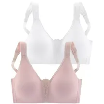 PETITE FLEUR Soft-BH Damen rosa+weiß Gr.85F
