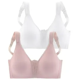 PETITE FLEUR Soft-BH Damen rosa+weiß Gr.85F