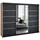 A&J MöbelLand Schiebetürenschrank VILUNO 3 200 x 215 x 59,5 cm Weiß/Schwarz