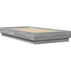 vidaXL Bettgestell mit LED Grau Sonoma-Eiche 90x190 cm
