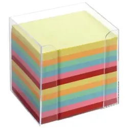 FOLIA Zettelbox 9.5x9.5x9.5 glasklar 9902 Zettel intensivfarb