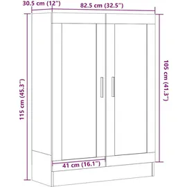 vidaXL Bücherschrank Holzwerkstoff 82,5x30,5x115 cm Braun