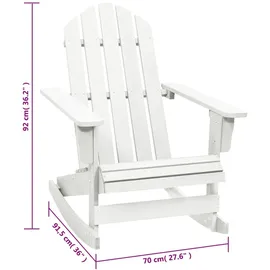 vidaXL Garten-Schaukelstuhl Holz Weiß