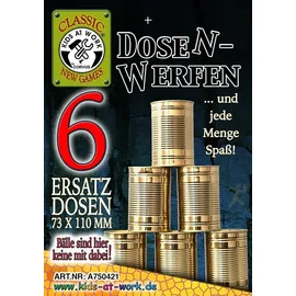 Corvus A750421 - Kids-at-Work, Dosenwerfen Ersatzdosen, 6 Stück, 73x110mm, Classic New Games