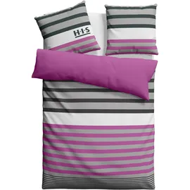 H.I.S. Majoran Polycotton recycelt beere 135 x 200 cm + 80 x 80 cm
