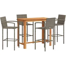 vidaXL Gartenbar Set 5-tlg. Grau