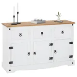 CARO-Möbel Sideboard 125 x 76 x 40 cm Braun / Weiß
