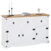CARO-Möbel Sideboard 125 x 76 x 40 cm Braun / Weiß
