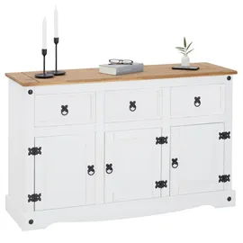 CARO-Möbel Sideboard 125 x 76 x 40 cm Braun / Weiß