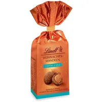 Lindt Schokolade Weihnachts-Mandeln Caramel & Salz | 100 g Beutel | Mandeln in Vollmilch Schokolade mit einem Hauch von Salz sowie Zimt und Koriander | Schokoladen-Geschenk zu Weihnachten