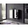 EMCO Evo Halbhochschrank 75 x 40 x 120 cm Schwarz/Spiegel Glas/MDF