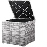 CASARIA Auflagenbox Kissenbox 318 L Garten Aufbewahrungsbox Polyrattan Grau