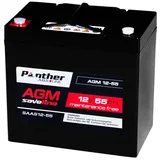 Panther Akku AGM 55Ah 12V Blei-Akku Batterie USV ZYKLENFEST statt 50Ah 60Ah Gel