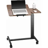 Vevor Überbetttisch mobiler Beistelltisch mit klappbarer Schreibtischplatte, höhenverstellbarer & winkelverstellbarer Laptoptisch mit Getränkehalter, Betttisch für Büro Arbeitszimmer