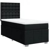 vidaXL Boxspringbett mit Matratze Schwarz 100x200 cm Stoff