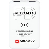 Skross Reload 10 PD, Qi Powerbank 10000 mAh Li-Ion Weiß Statusanzeige