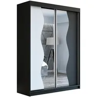 A&j möbelland gmbh A&J MöbelLand Schwebetürenschrank, Schwarz, Weiß, Schwarz,