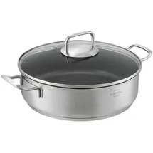 SILBERTHAL Schmorpfanne 28 cm hoher Rand - Beschichtete Servierpfanne mit Deckel - Backofengeeignet bis zu 250° - Induktionsgeeignet - 5l