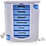 LisaCare Pillendose 7 Tage 4 Fächer BPA frei - Medikamentenbox 7 Tage - Tabletten Organizer - Tablettenbox 7 Tage perfekt für Einnahme von Medikamenten & Nahrungsergänzungen