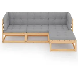 vidaXL Garten-Lounge-Set 4-tlg. grau