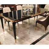 Luxus Designer Edelstahl Metall Ess Tisch Glas Bonzen Tische Wohn Zimmer Italien