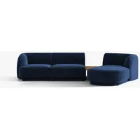 Micadoni Sofa Miley, modular mit Recamiere 3-Sitzer blau