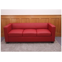 3er Sofa Lille ~ Leder, rot