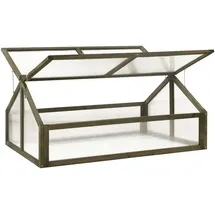 vidaXL Gewächshaus Tannenholz Grau Blankglas 0 mm 0,9 m2