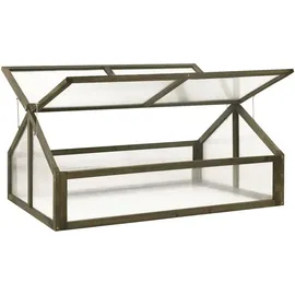 vidaXL Gewächshaus Tannenholz Grau Blankglas 0 mm 0,9 m2