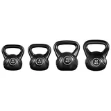 Yaheetech 4 Stück Kugelhantel mit 6 kg & 8 kg & 10 kg & 12 kg Gewicht Kettlebell Set Fitness Schwunghantel für Ganzkörpertraining und Krafttraining, Schwarz