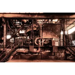 Fototapete PAPERMOON "Vintage Carlshuette", bunt, B:5,00m L:2,80m, Vlies, Tapeten