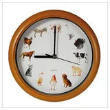SAFE Schwäbische Albumfab Wanduhr Bauernhof mit Tierstimmen