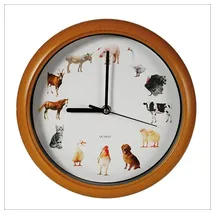 SAFE Schwäbische Albumfab Wanduhr Bauernhof mit Tierstimmen