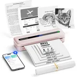 Itari Mobiler Drucker A4 für Unterwegs, Bluetooth Thermodrucker A4 Kleiner Drucker- Neues Upgrade 300DPI Drucker Klein für Handy, Tragbarer Drucker Unterstützt Mehreren Größen Thermopapier