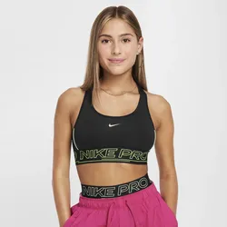 Nike Pro Swoosh Sport-BH für Mädchen - Schwarz, L