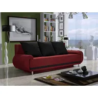 Fun Möbel Sofa Designersofa MIKA 3-Sitzer mit Schlaffunktion Rot