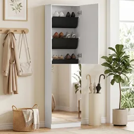 Homcom Schuhkommode 50 x 180 x 20 cm mit Spiegel / weiß