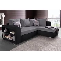 Collection AB Ecksofa John mit Bettfunktion, Bettkasten und Regalarmteil, schwarz