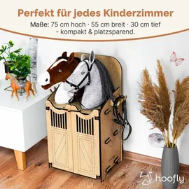 hoofly Hobby Horse Stall – Praktisches Hobby Horse Zubehör mit Türen, Stauraum | Haken