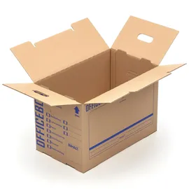 KK Verpackungen 20 x Officebox® Archivbox Ordnerkarton Archivkarton mit Sichtfenster braun