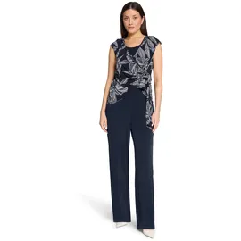 Vera Mont Damen Jumpsuit im Layer Look 50, Patch Dark Blue/Dark Blue - 50W