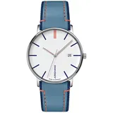 JUNGHANS Unisex Armbanduhr Form Quarz Blau/Orange