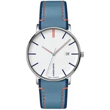 JUNGHANS Unisex Armbanduhr Form Quarz Blau/Orange