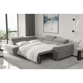 kaiser möbel Ecksofa mit schlaffunktion und bettkasten, Eckcouch ATOM Hellbraun Rechts - Beige
