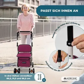 Mobiclinic Einkaufswagen mit Sitz Pink 21 L