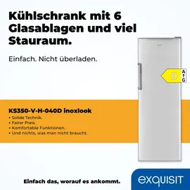 GGV Exquisit KS350-V-H-040D Kühlschrank (331 l, 1715 mm hoch, Inoxlook)