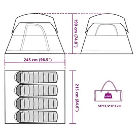 vidaXL Campingzelt 4 Personen Blau