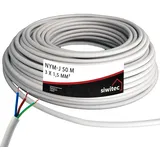 siwitec NYM-Kabel, NYM-J 3x1,5 mm2, 50 m, Stromkabel, Mantelleitung, Installationskabel, Kabelring - Made in Germany